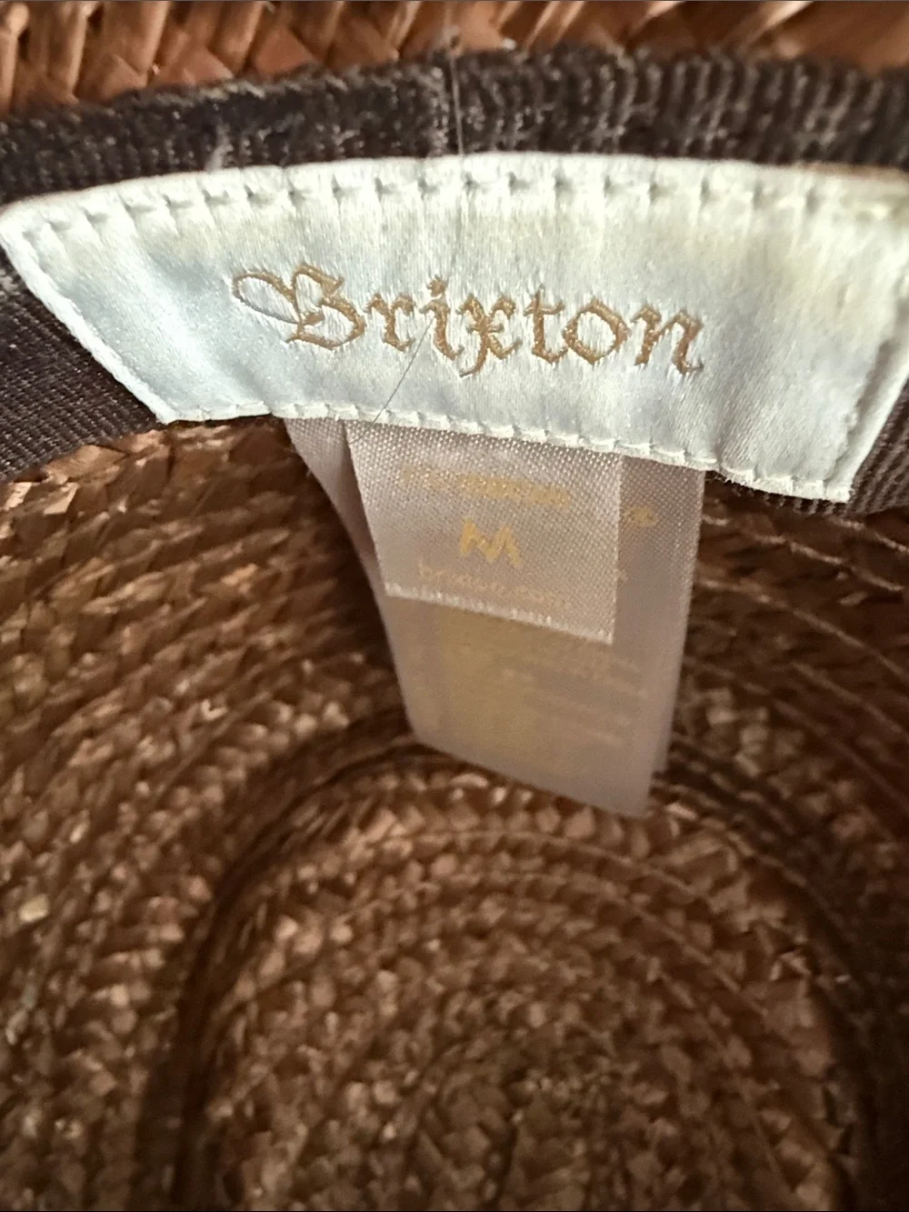 Brixton Tan Straw Fedora with Brown Ribbon Band